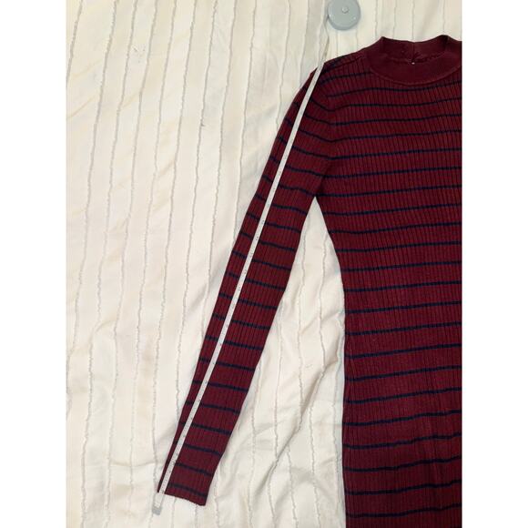 Abercrombie & Fitch Ribbed Knit Striped Bodycon Midi Dress Women’s Medium Preppy - Picture 5 of 16